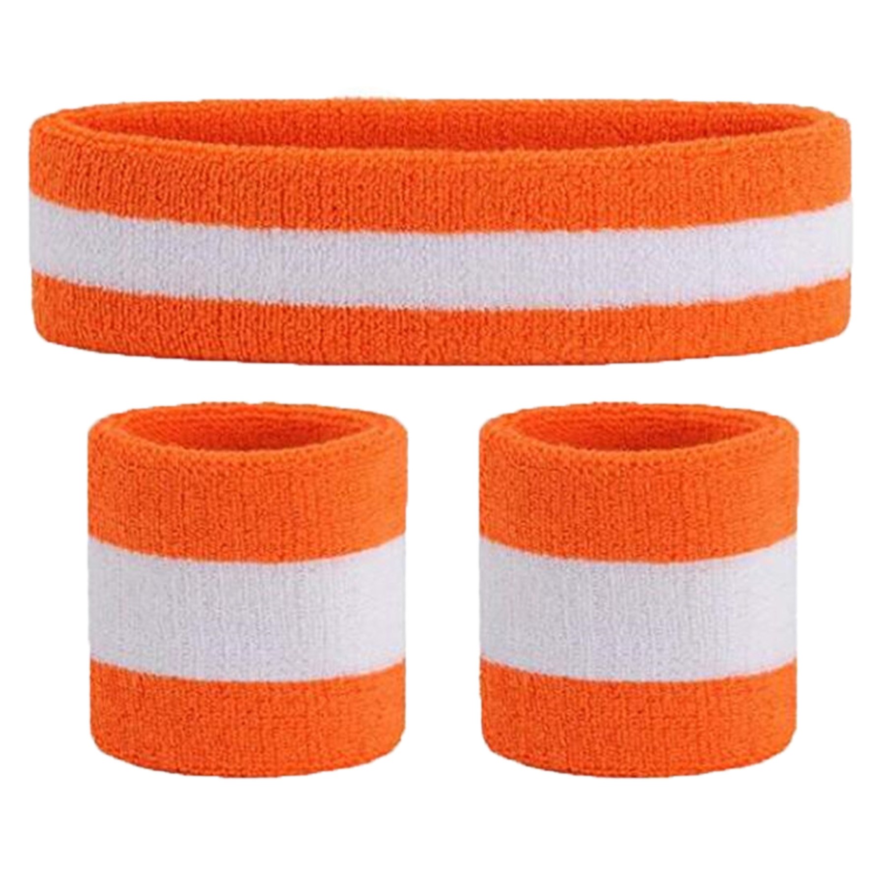 Terry Cotton Sports Headband Wristband Set 4