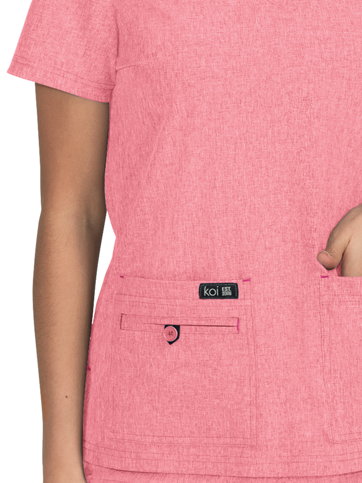 koi - Basics - Women's Four-Pocket Stretch V-Neck Becca Top 92