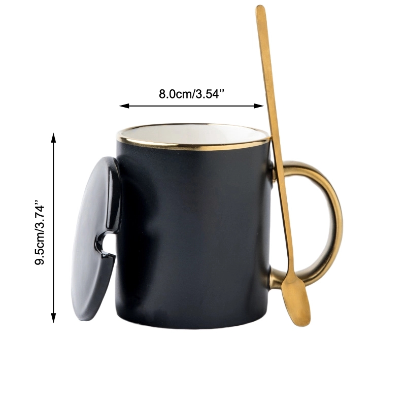 12 oz. Advertising Ceramic Coffee Mugs with Lid and Spoon 2