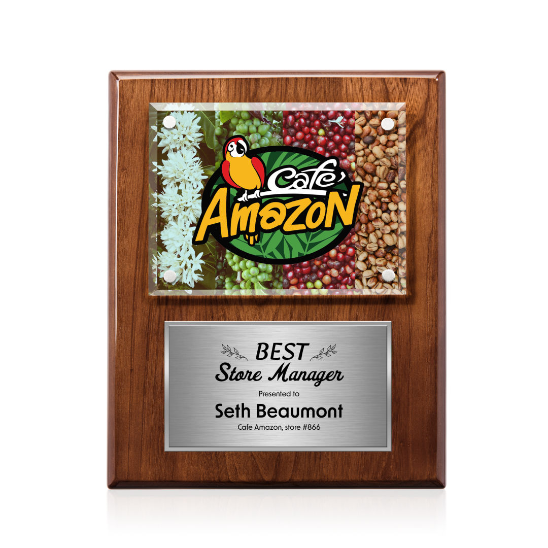 Gossamer VividPrint™ Plaque - Walnut/Silver 6