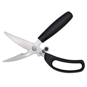 Stylish Steel Kitchen Scissors With Wooden Handle And Serrated Blade 2