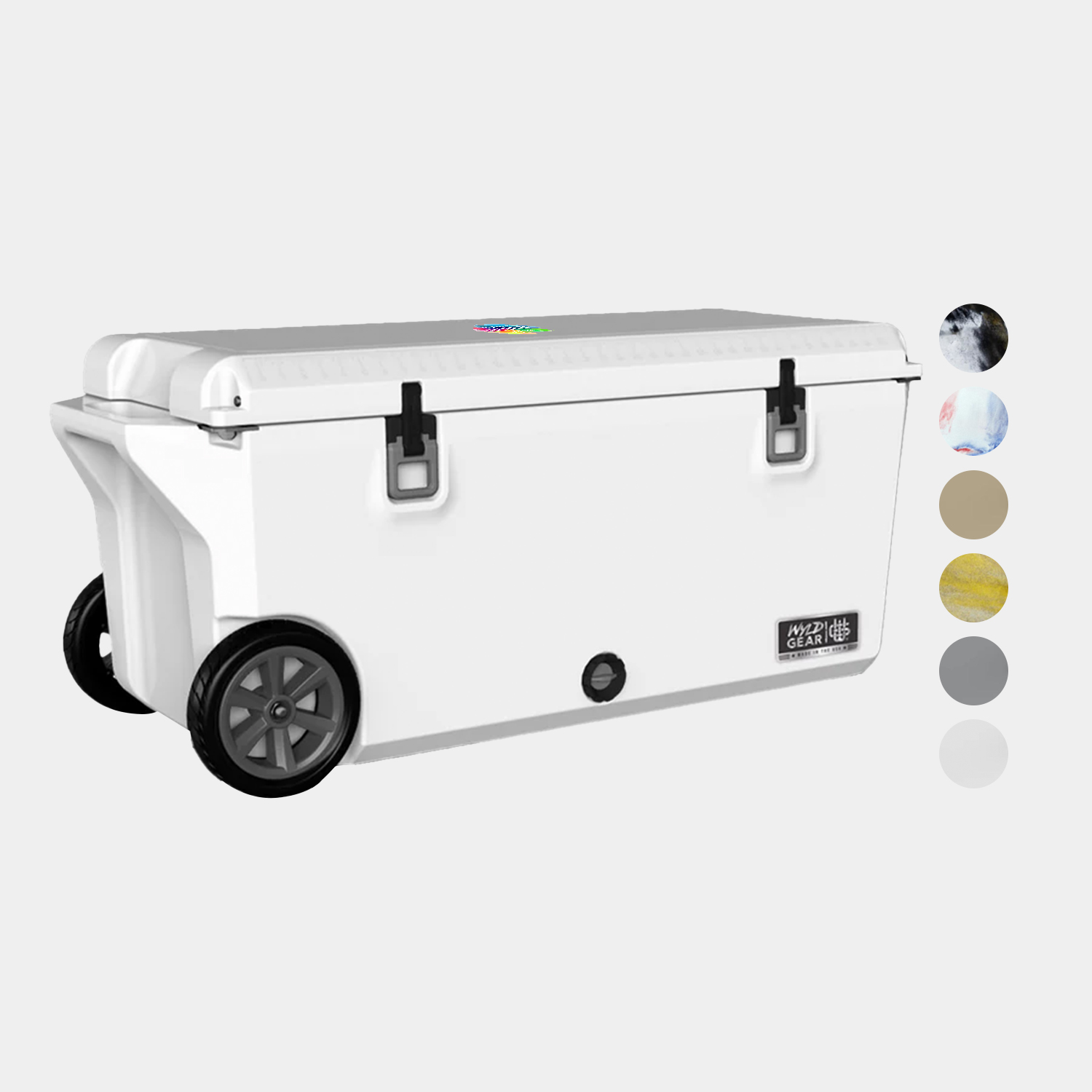 110 QT Wyld Gear® USA-Made Wheeled Hard Cooler Ice Chest (20" x 48") 1