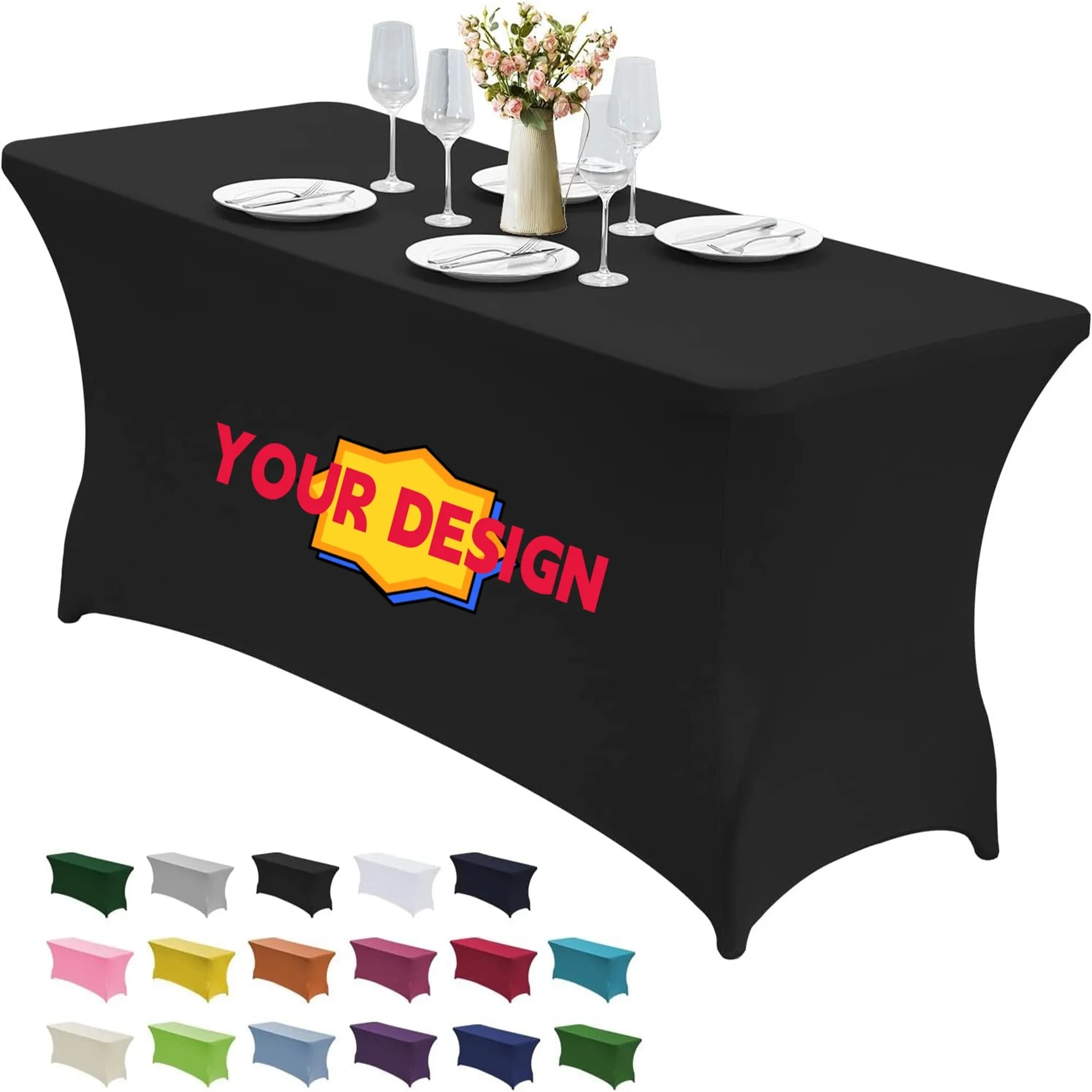 Washable 4FT Stretch Wrinkle Resistant Table Cover 1
