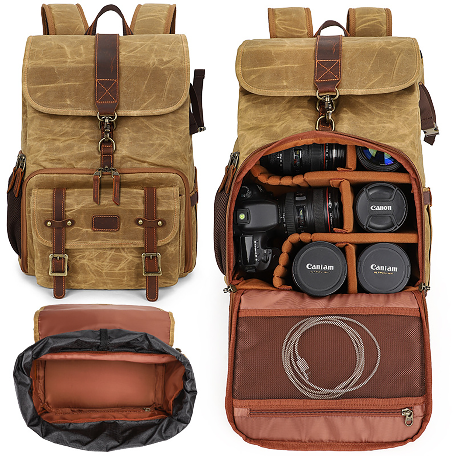Canvas Waterproof Camera Backpack 9