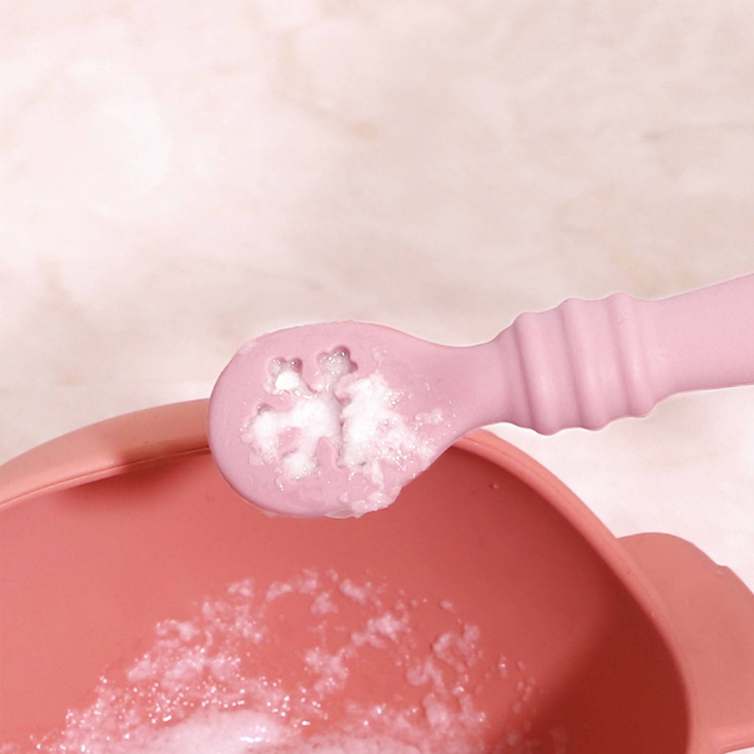 Children's silicone eating training spoon set 5