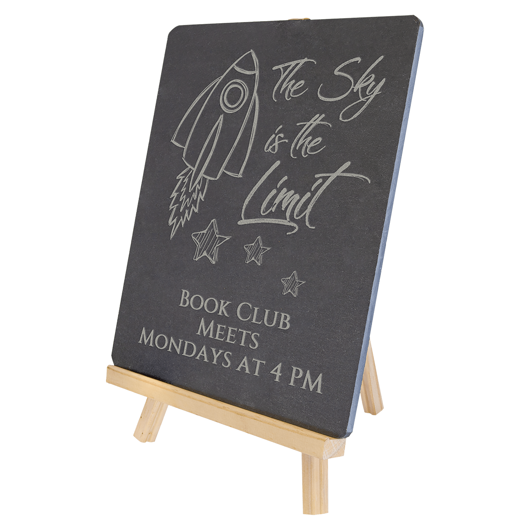 8 1/4" x 9 1/2" Wood/Slate Easel 3