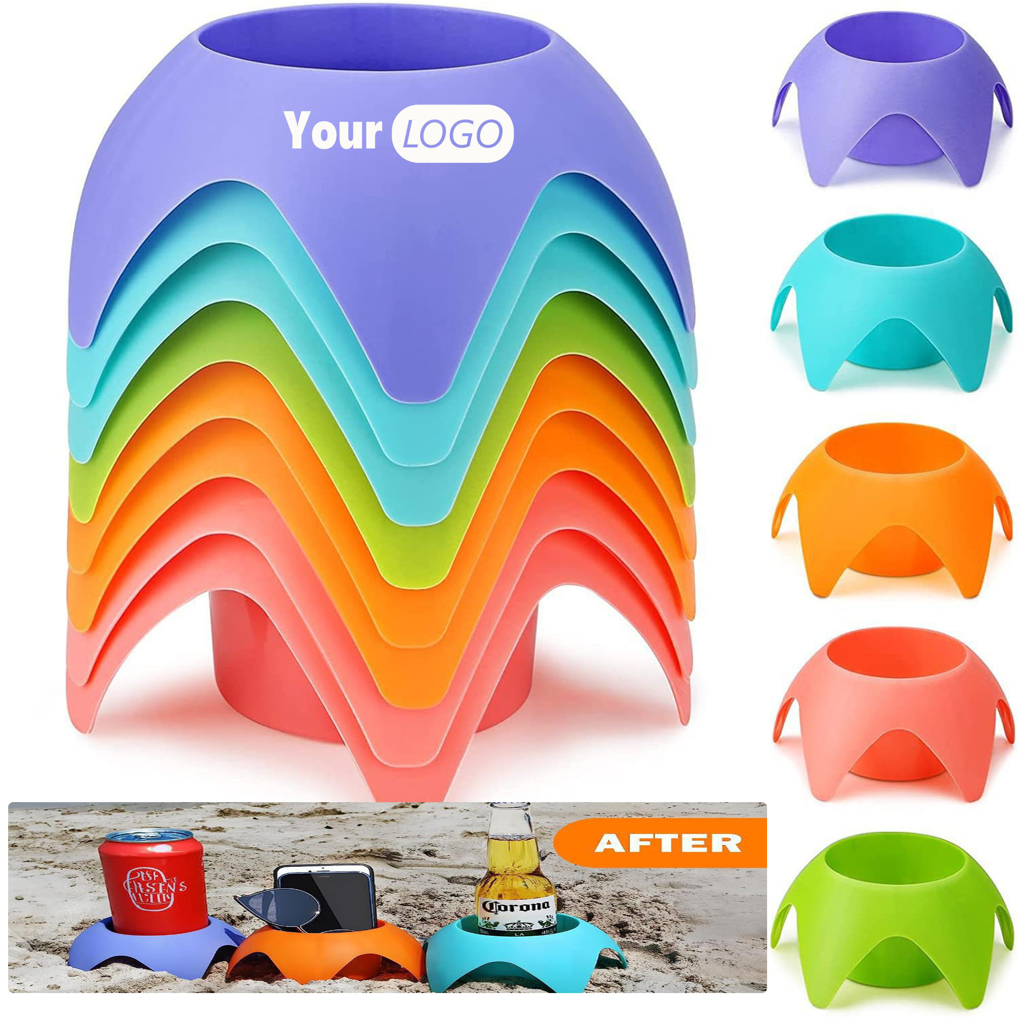 Portable Beach Drink Tray with Cup Holders 4