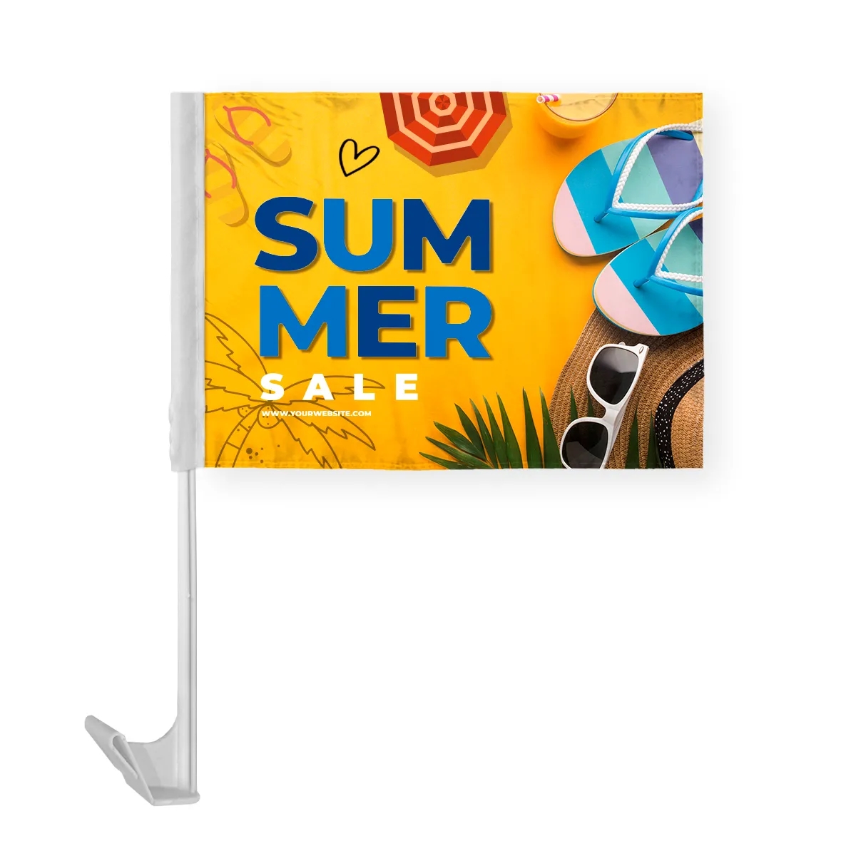 Car Flag on Economy 13" or 17" Flex Pole - Digital 1