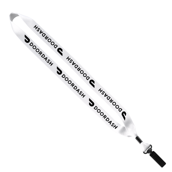3/4" Polyester Lanyard with Bulldog Clip 1