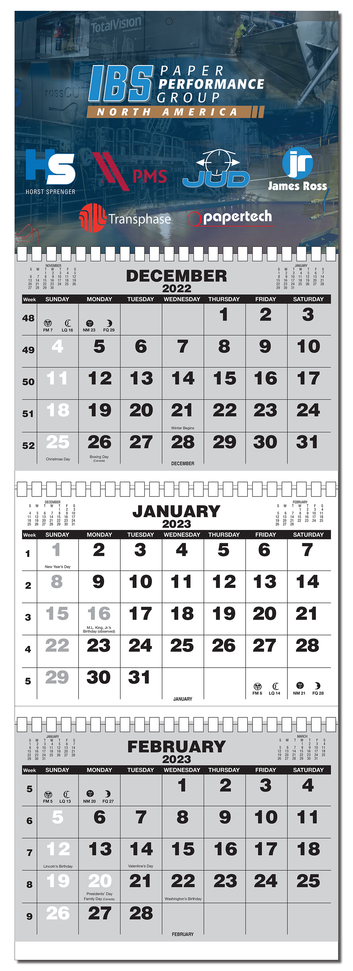 3 Month View Full Color Wall Calendar 5