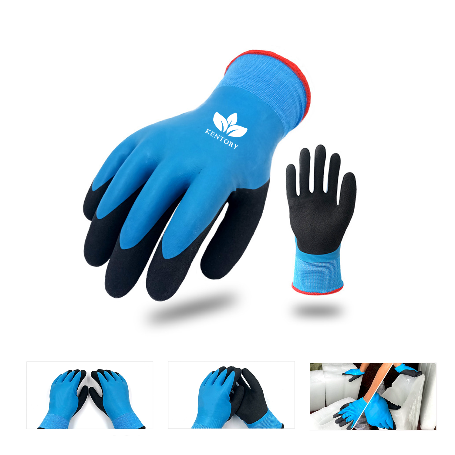 Winter Work Gloves Thermal Liner Grip Coating Warm 1