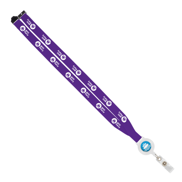 IMPORT 3/4" Polyester Lanyard with Retractable Badge Reel and IPH7 back of neck convenience release. 140