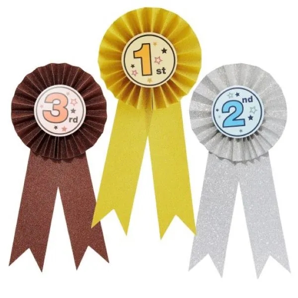 24-Pack 1st 2nd 3rd Place Award Rosette Ribbons 7