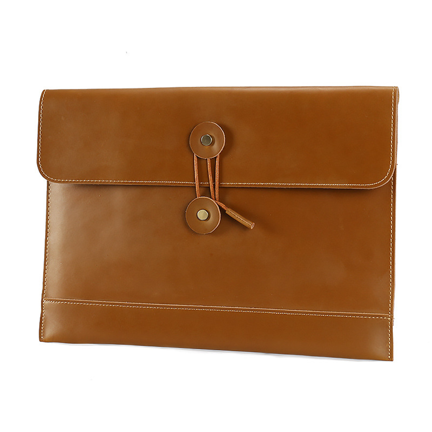 13 Inch String Tie Closure Cowhide Leather Document Bag 4