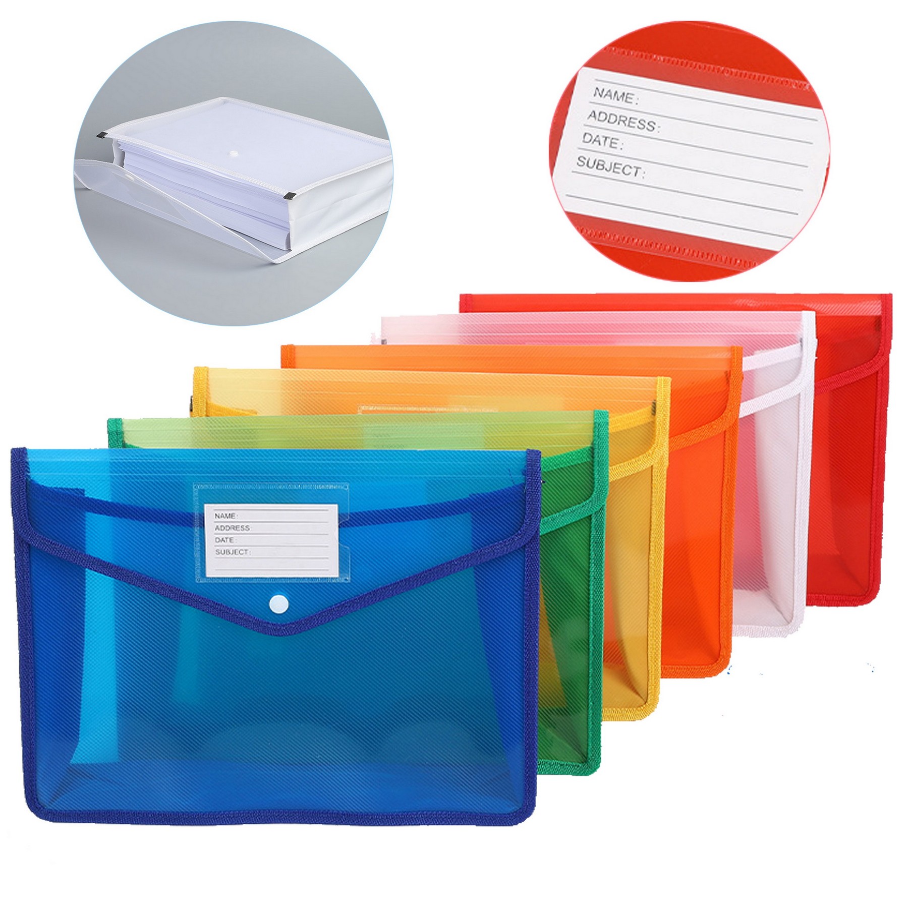 Clear Document Folder With Label Pocket 2