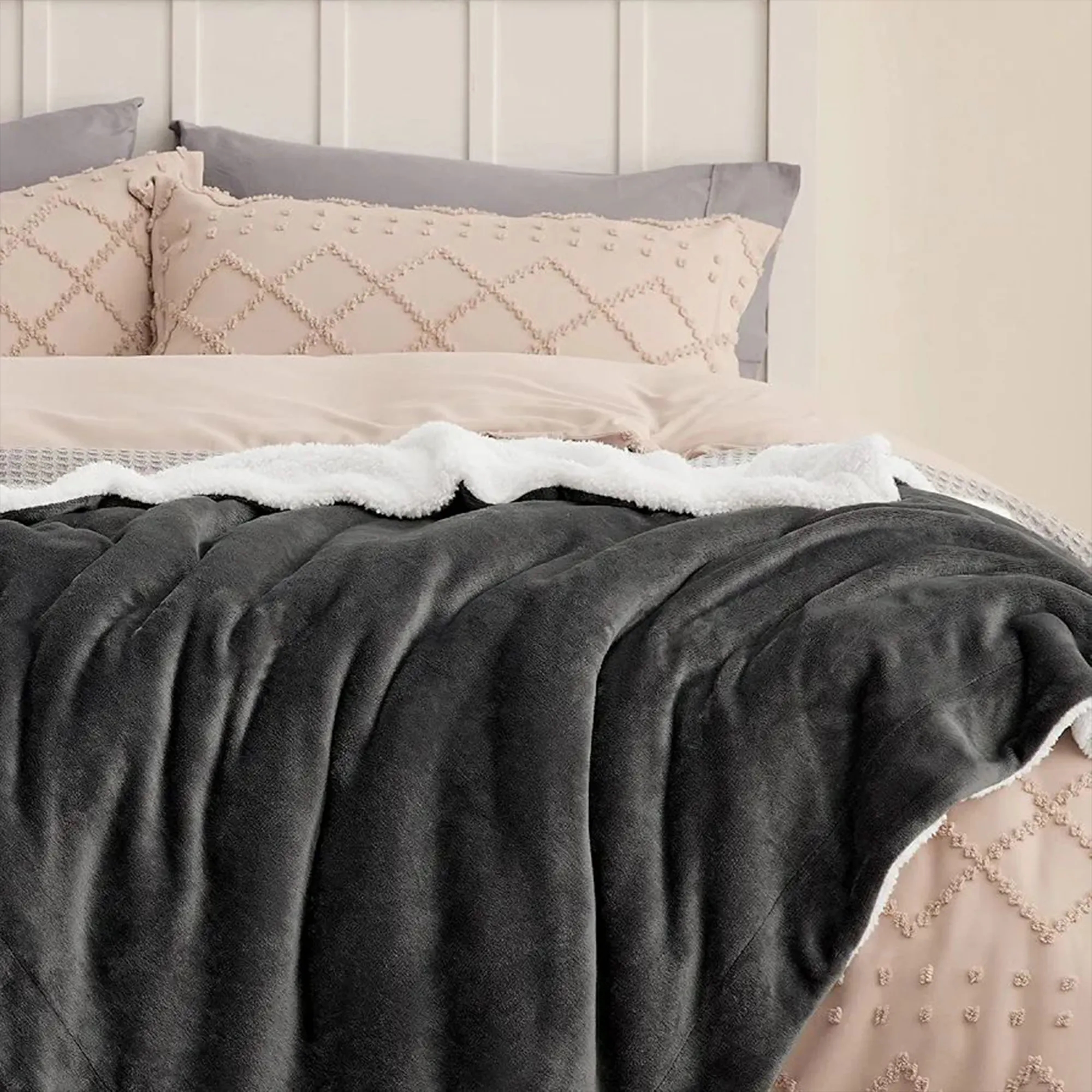 Soft Sherpa Fleece Throw Blanket 50"L x 60"W 12