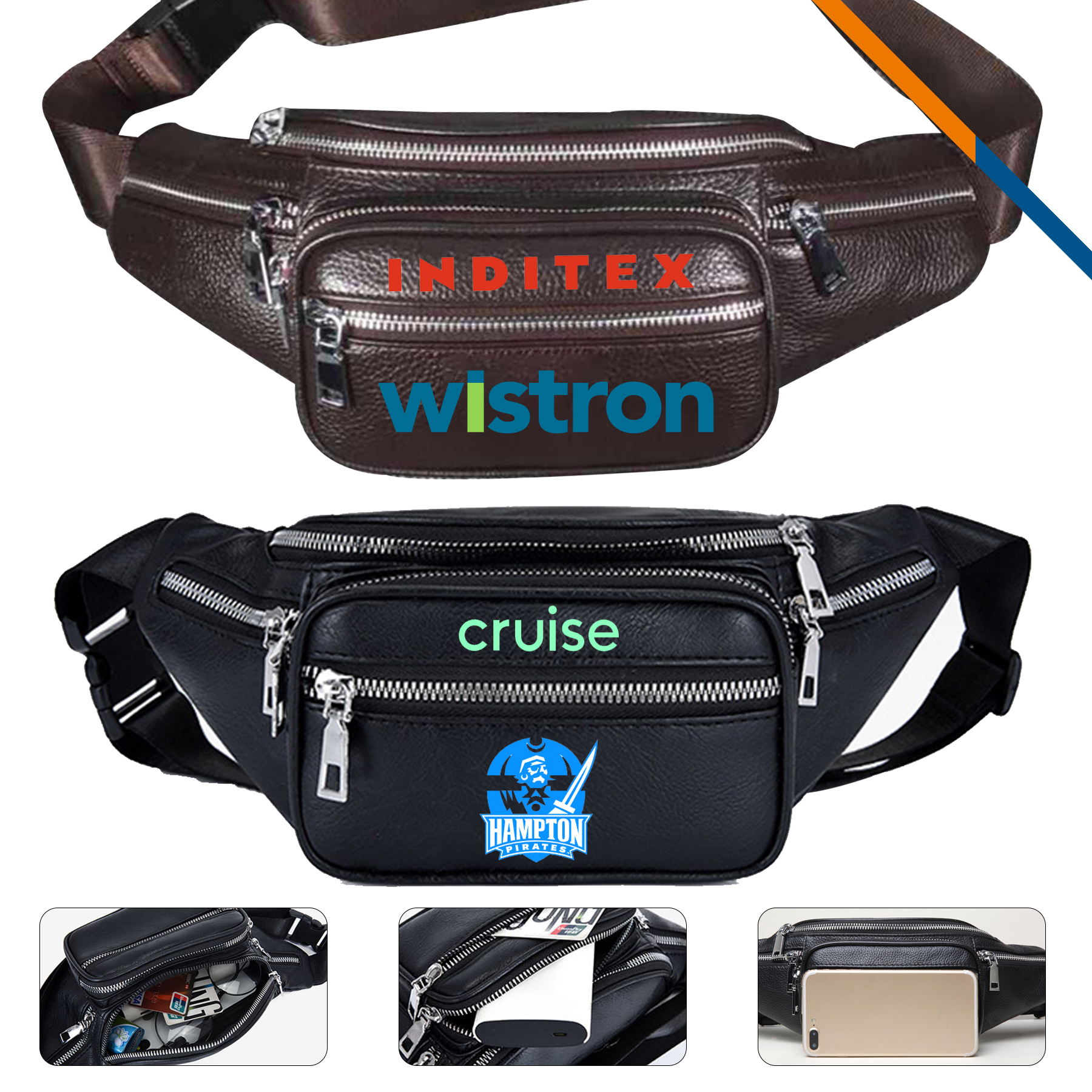 Racer PU Leather Waist Pack 4
