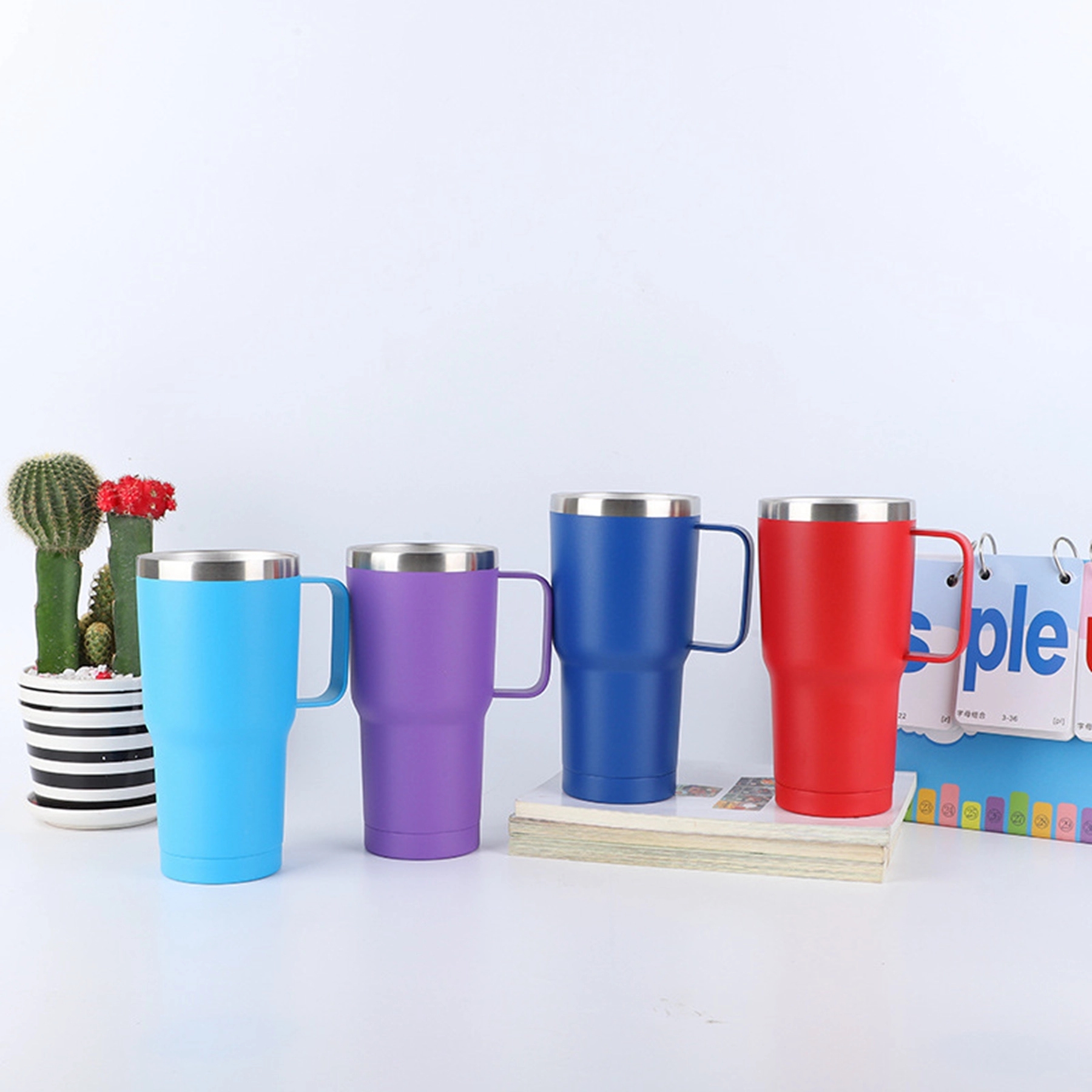 30 Oz. Stainless Steel Double Wall Tumbler With Handle 6