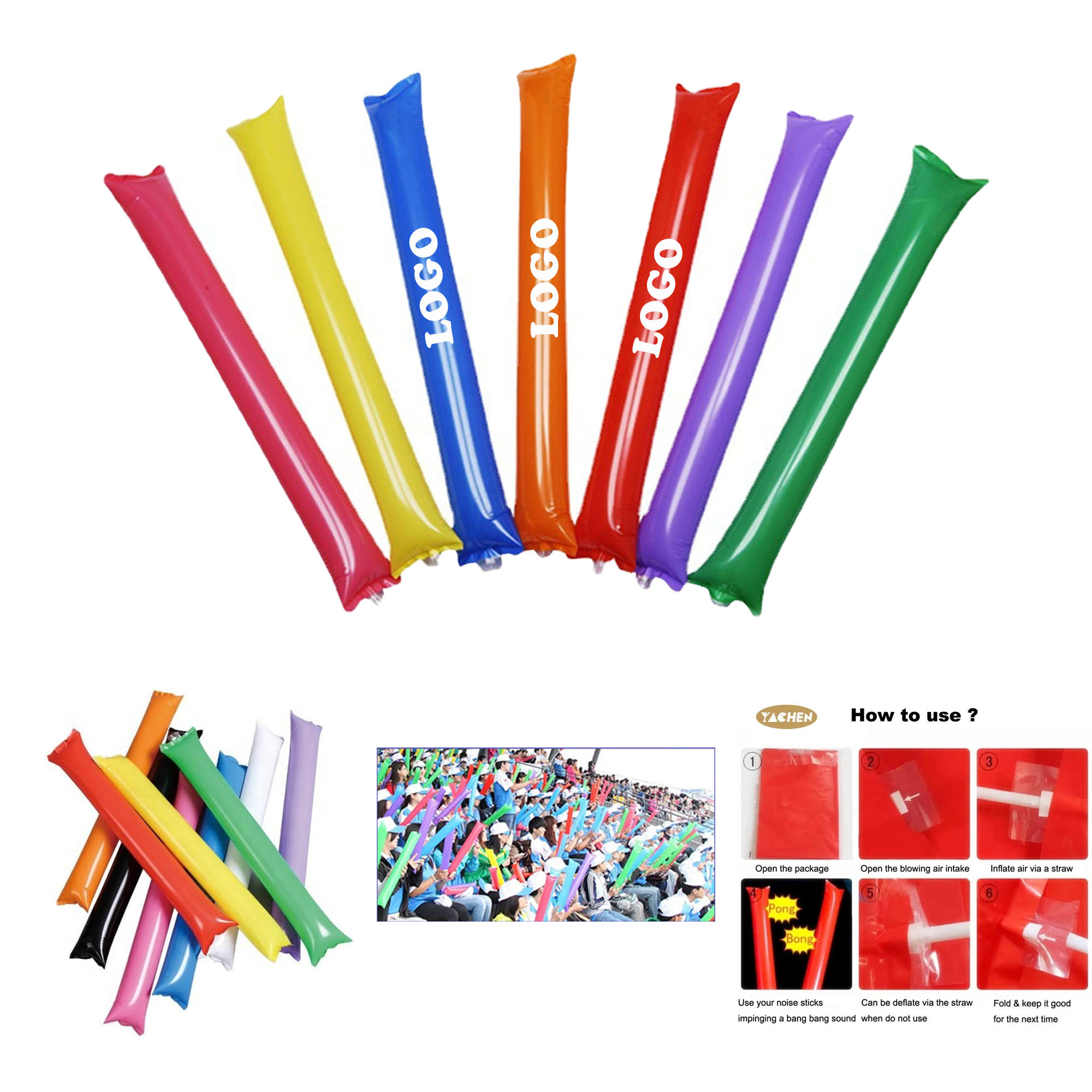 One pair of inflatable thunder sticks 1