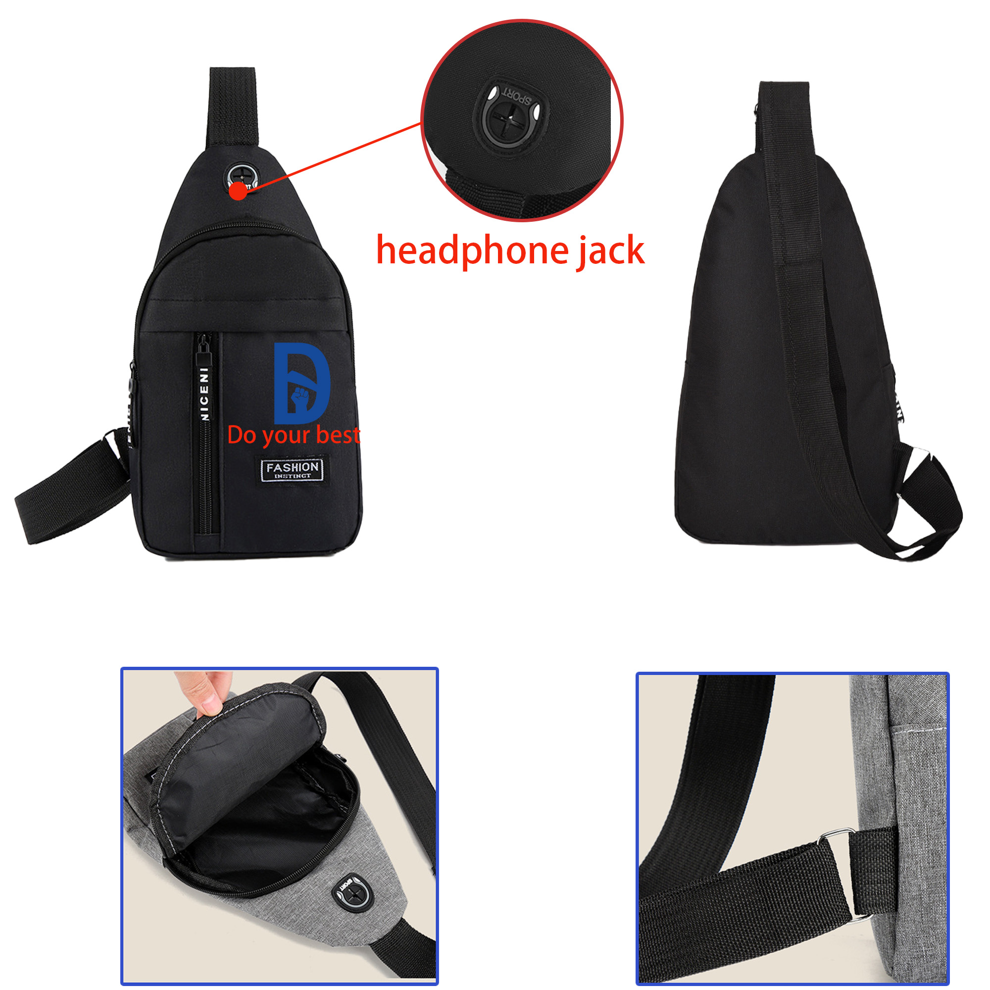 Protable Sling Chest Backpack MOQ 100 3