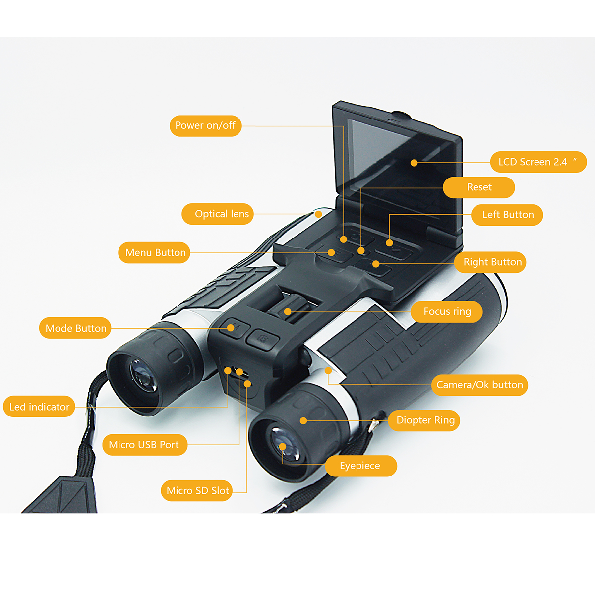 Digital Camera Binoculars with HD Video Recording, 2" LCD Screen 10
