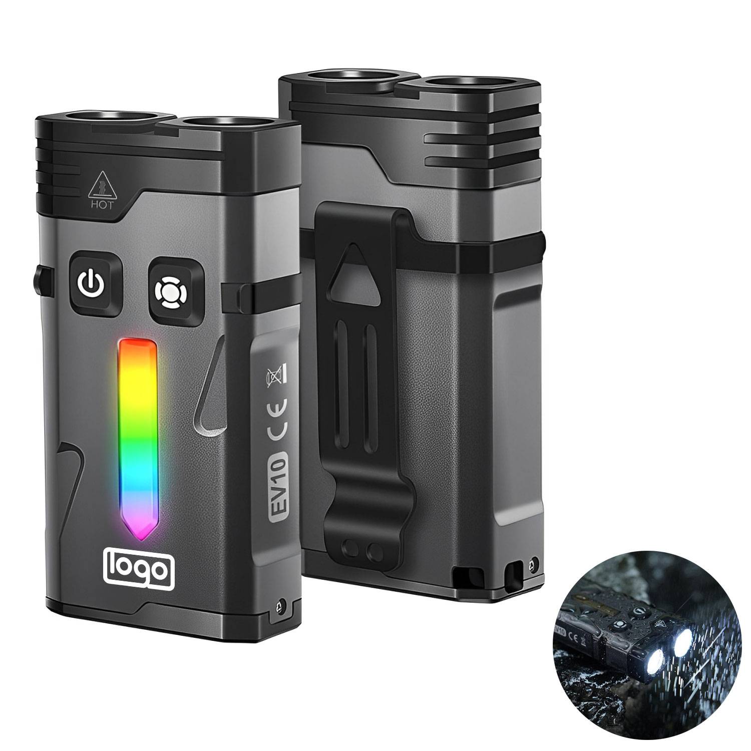Mini USB Keychain Flashlight – High-Lumen Dual-Mode RGB 1