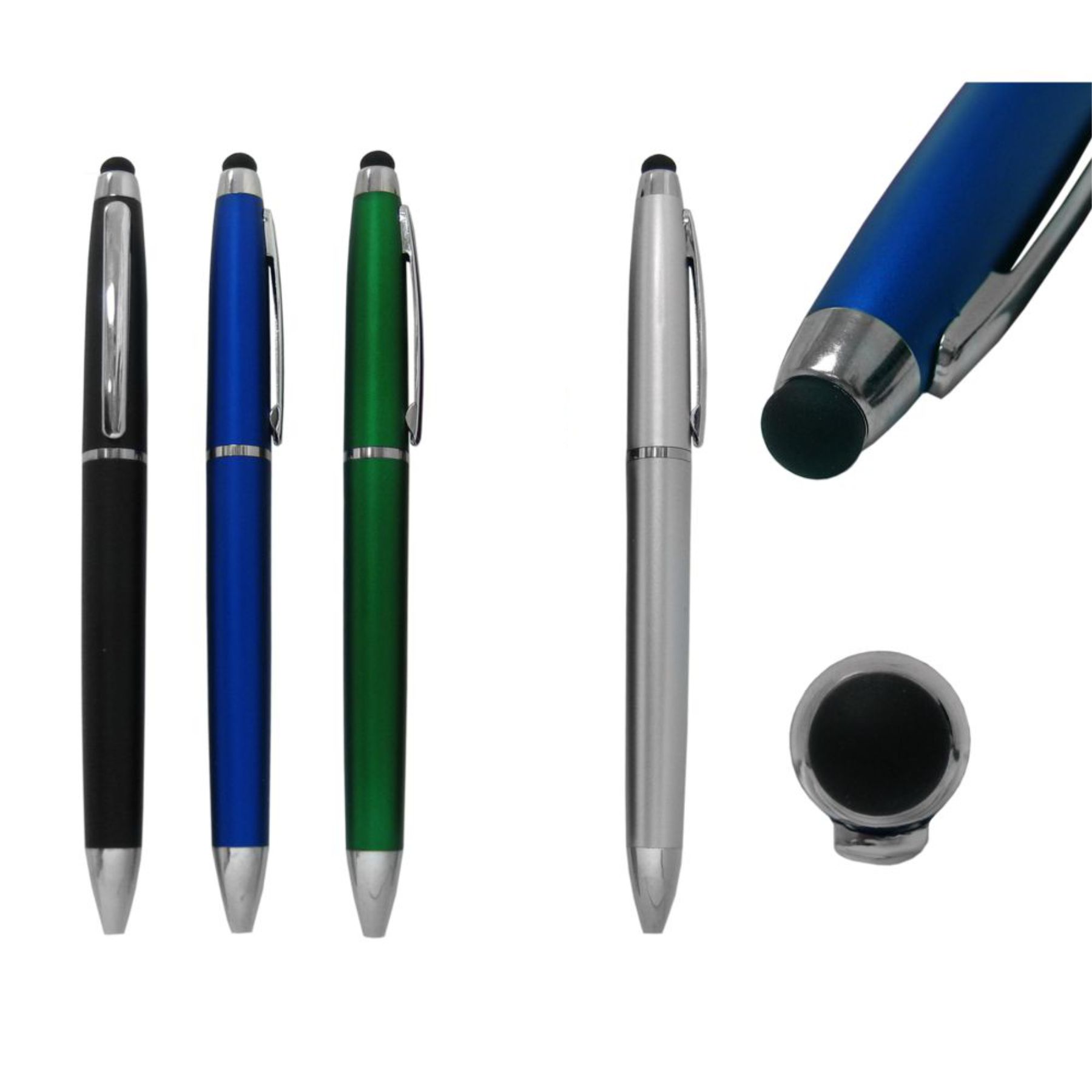 Pad Printed Plastic Ball Point Pen with Stylus 2