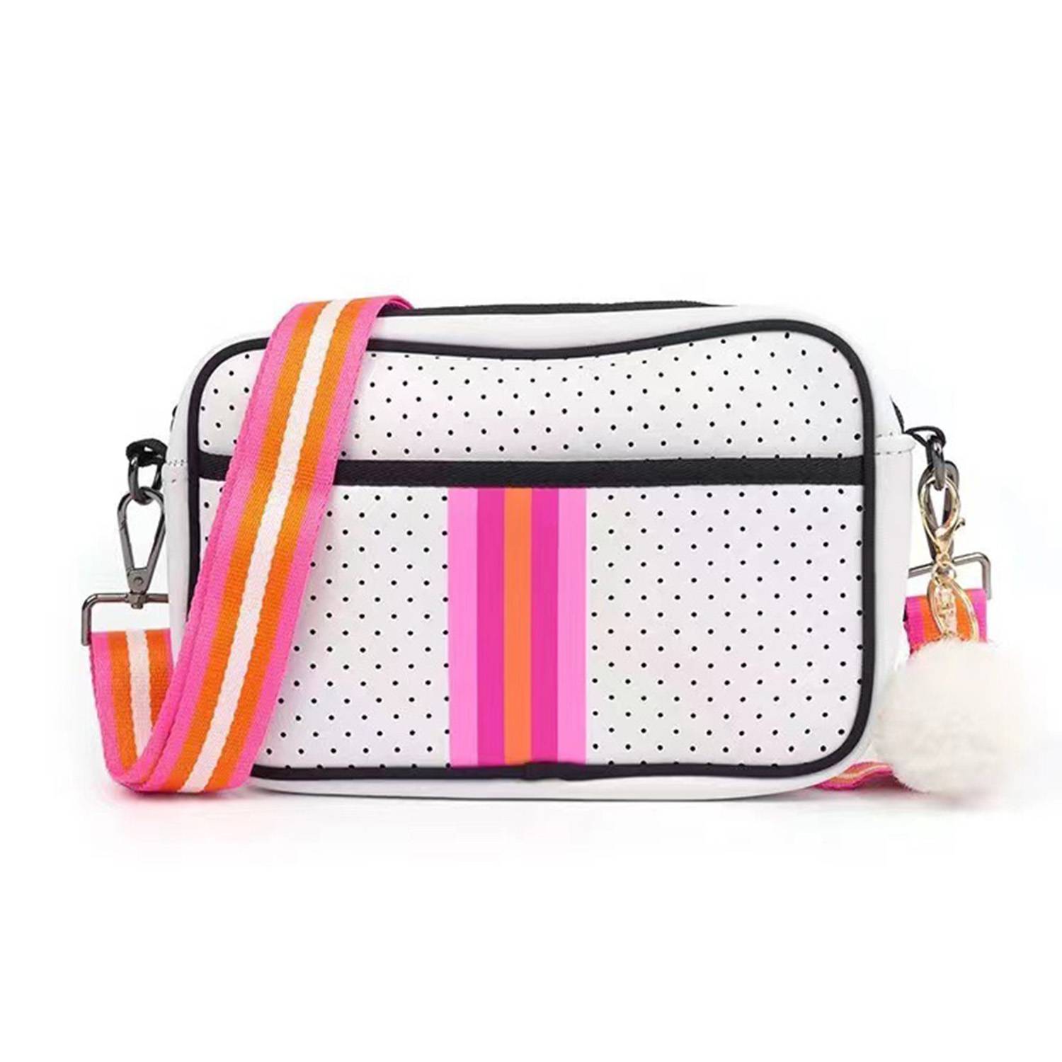 Waterproof Striped Neoprene Crossbody Bag for Travel 3