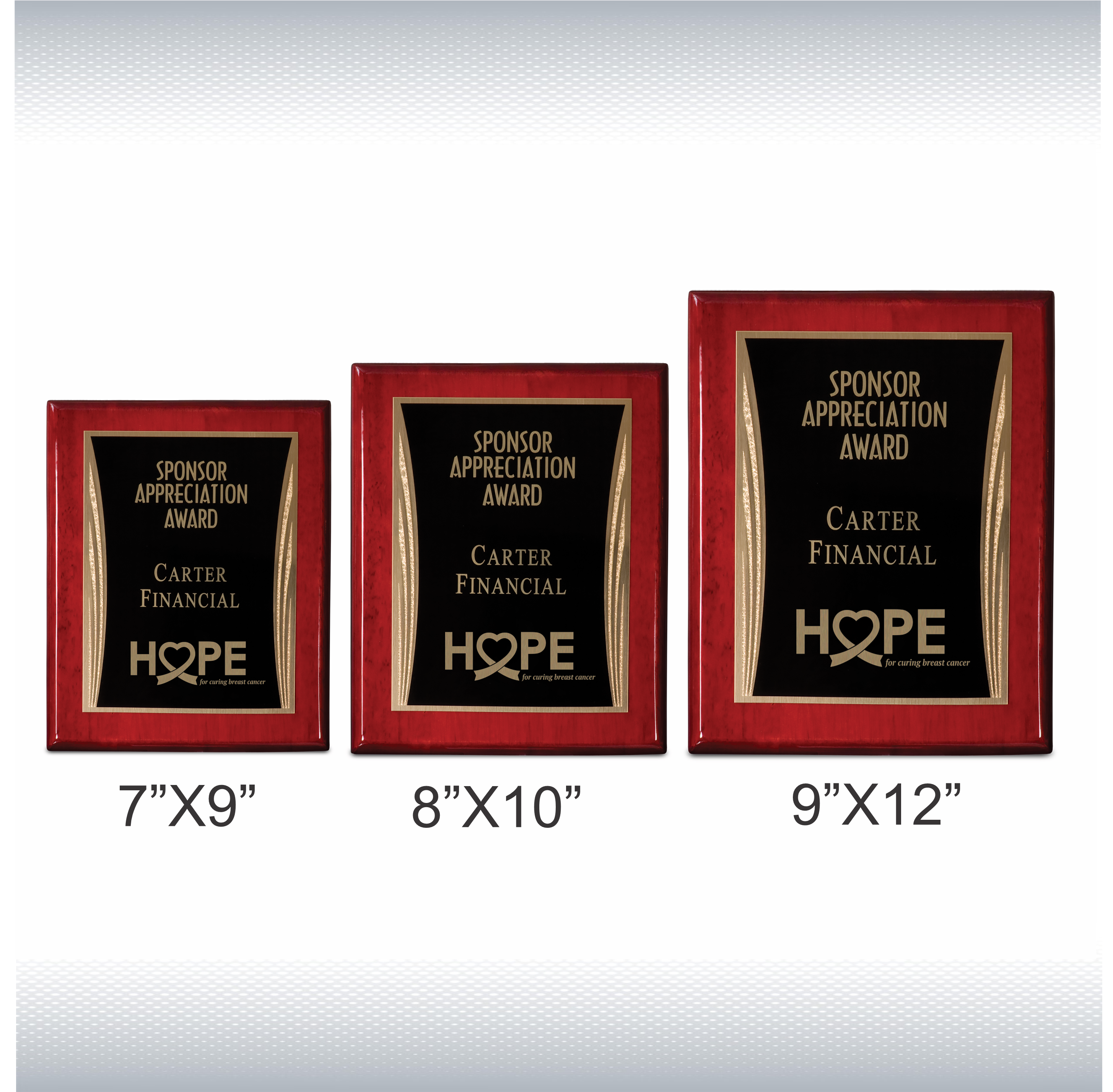 Premium Rosewood Piano Finish Plaque W/ Blk Showtime Plate 3