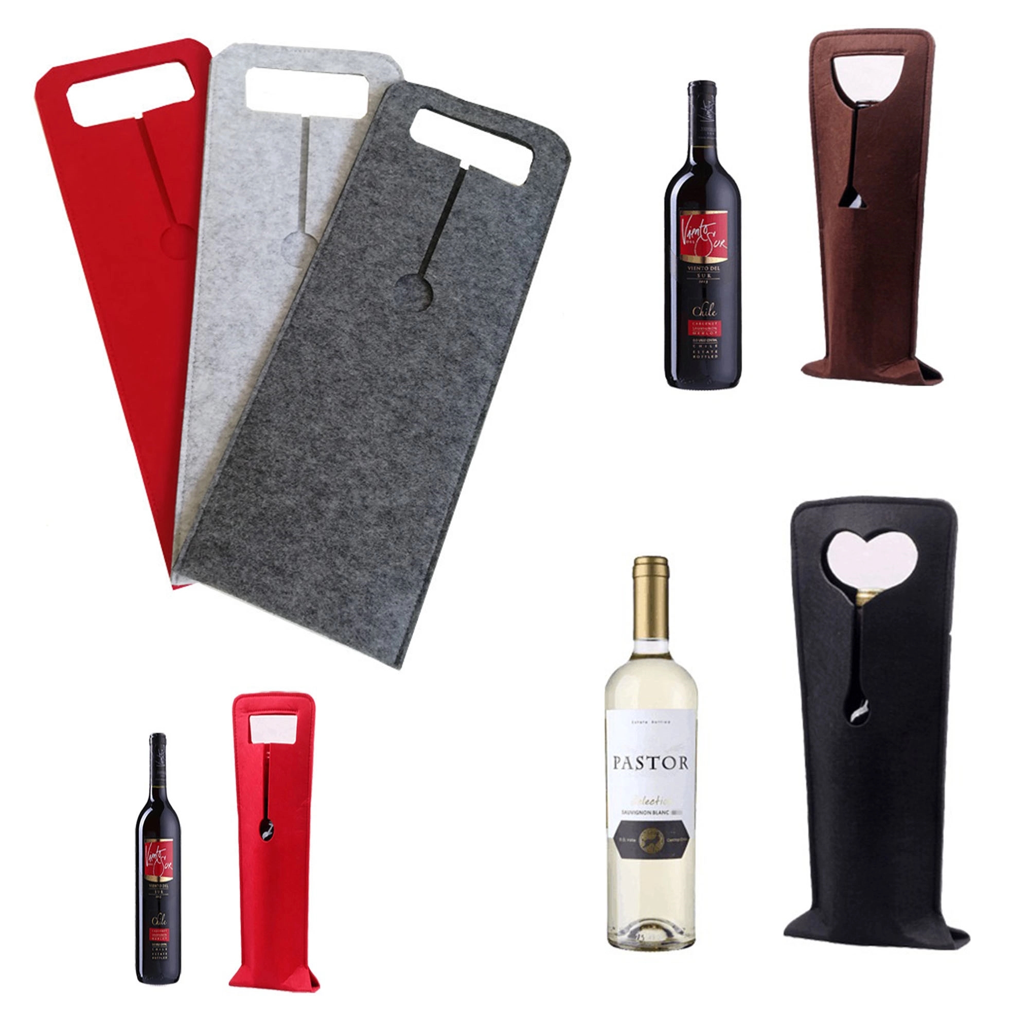 Felt Wine Bag, custom tote bag with logo imprint 3