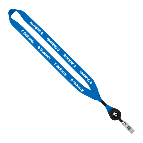 3/4" Polyester Lanyard with Metal Crimp & Retractable Badge Reel 291