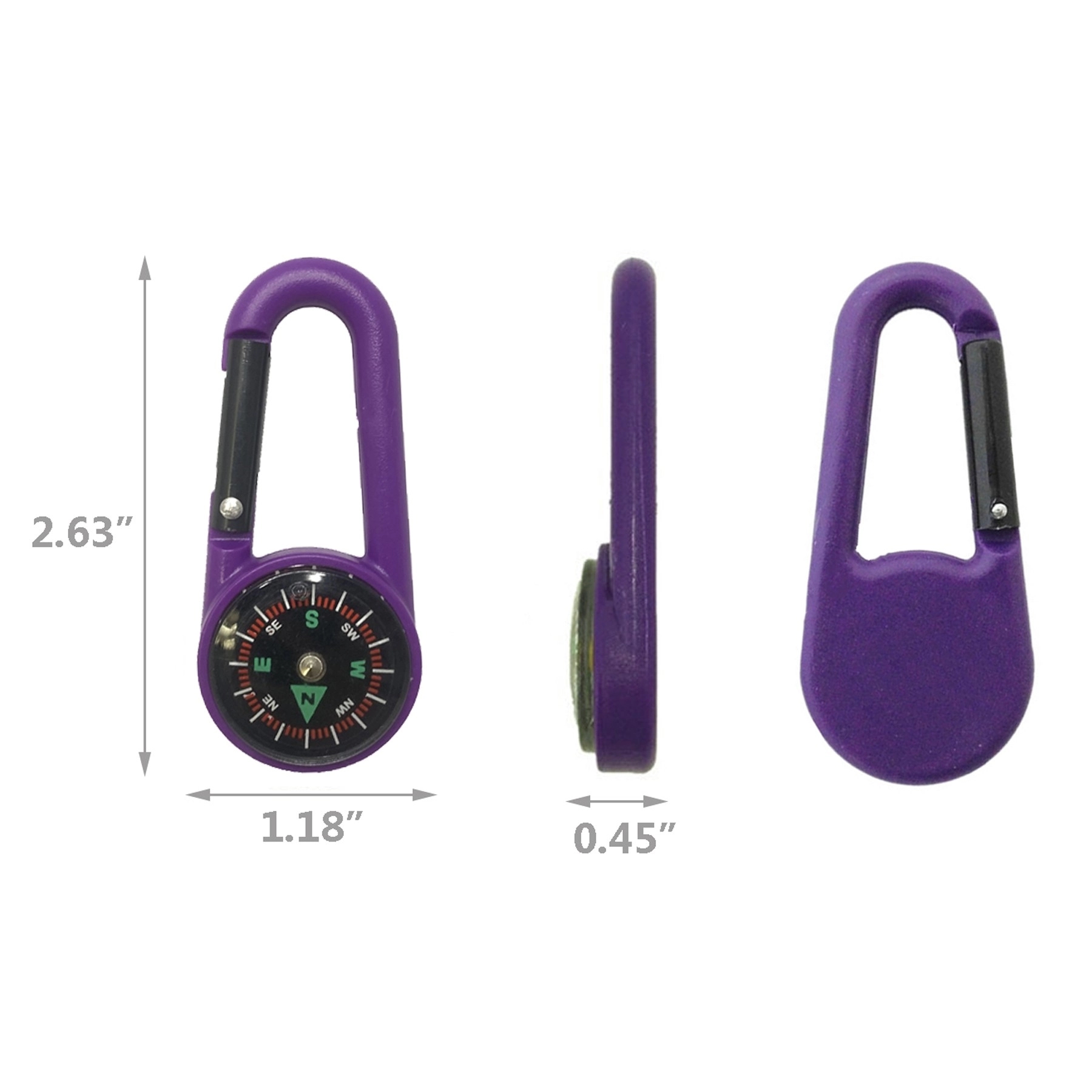 Plastic Carabiner Compass Key Chain 1