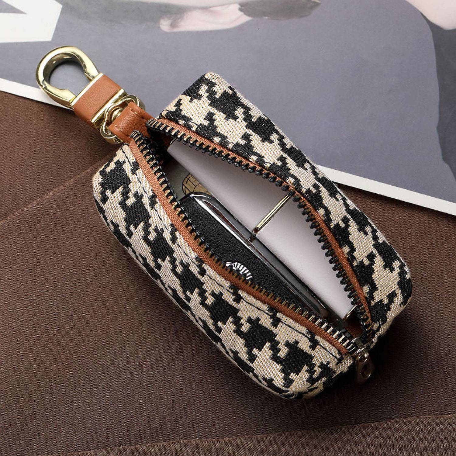 Durable Compact Large Capacity Casual Canvas Key Bag 5