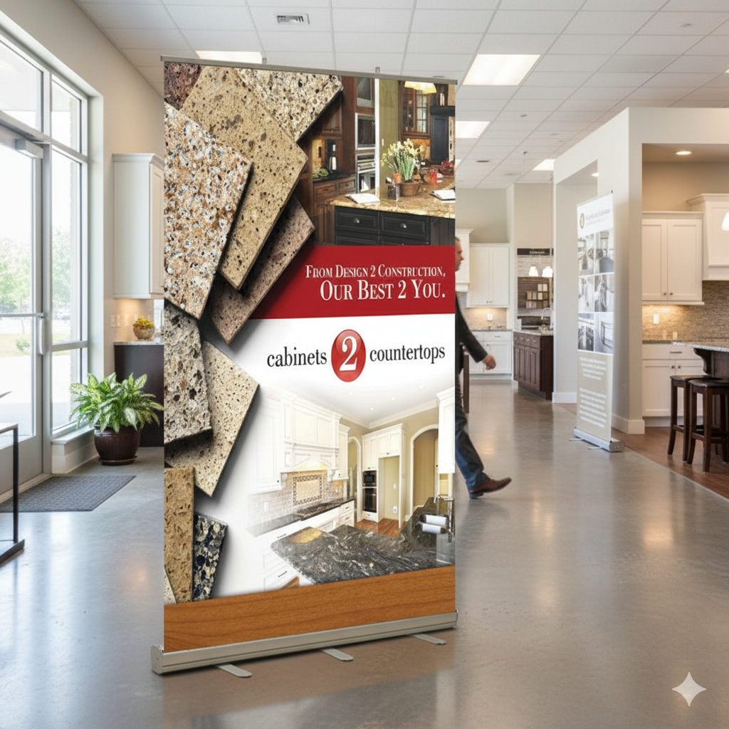 Standard Retractable Banner Stand Kit, Fabric, 48" x 80" 4