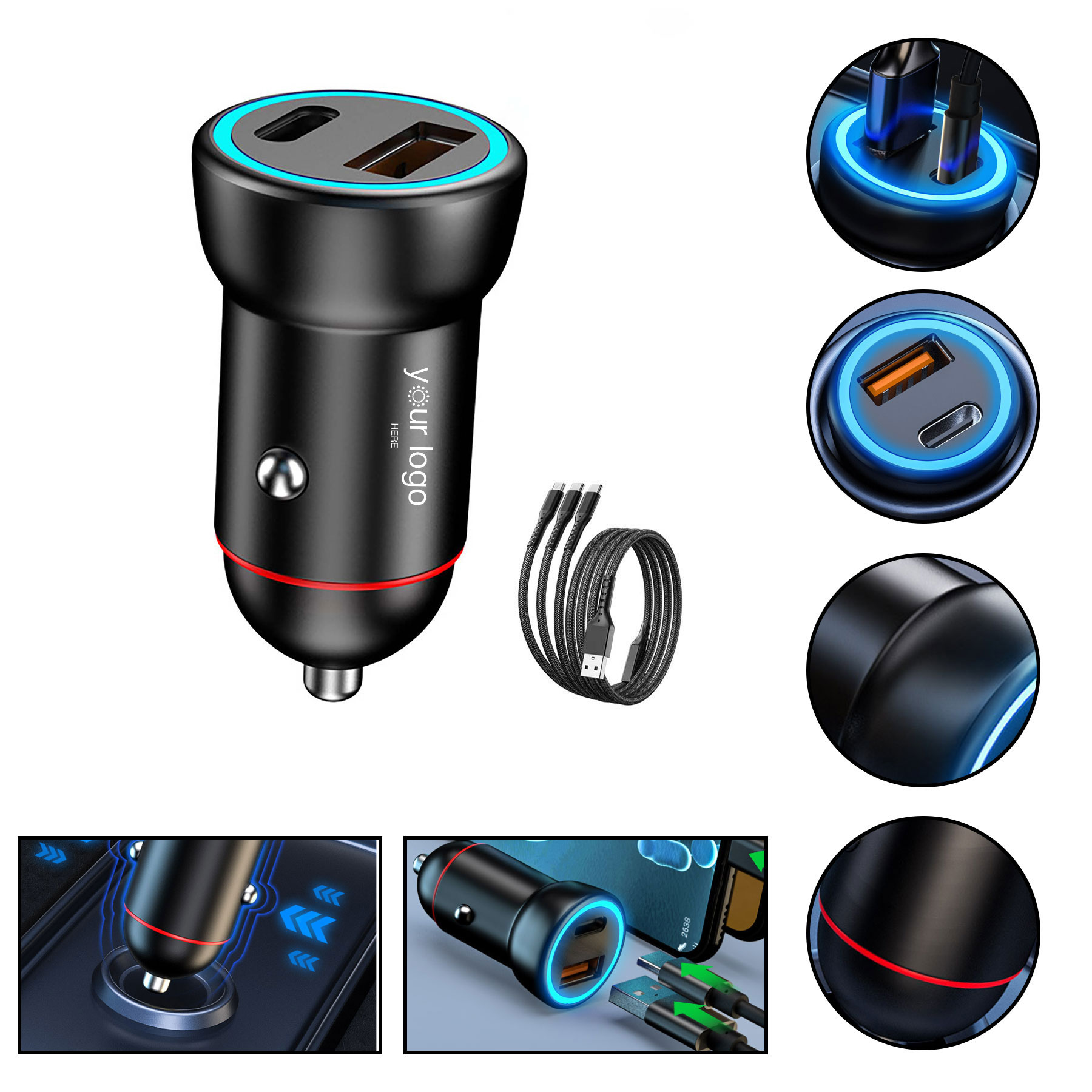 Dual USB Car Charger 100W
1