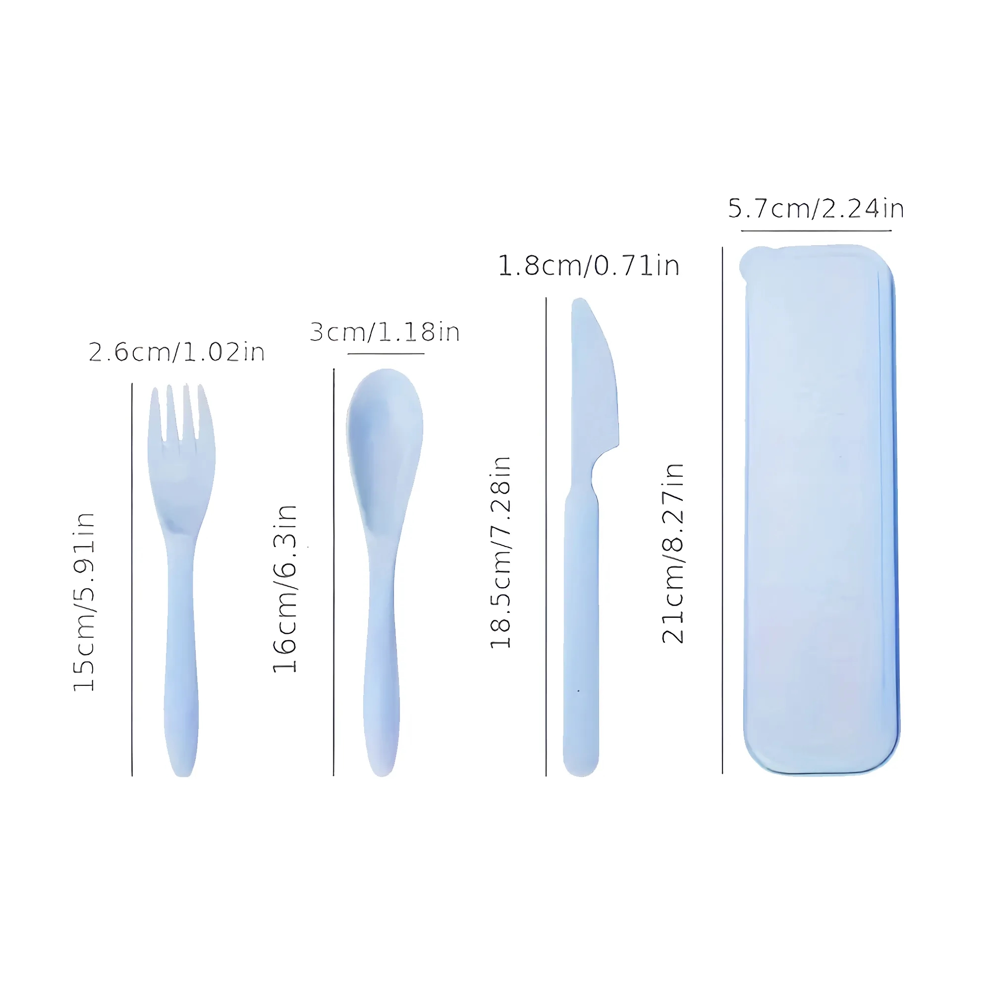 3 In 1 Wheat Straw Cutlery Set 7