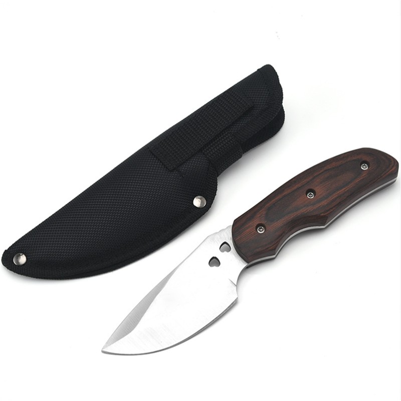 Stainless Steel Fixed Blade with Wooden Handle 7