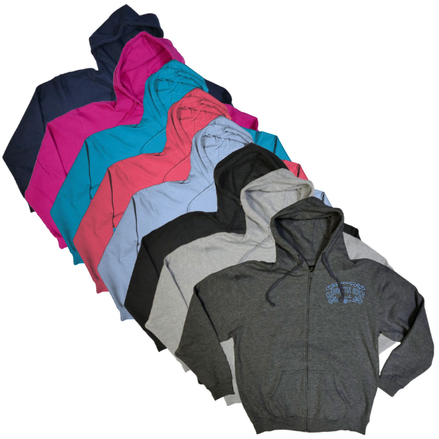 ADULT FLEECE FULL ZIP HOODIE - EMBROIDERED 8