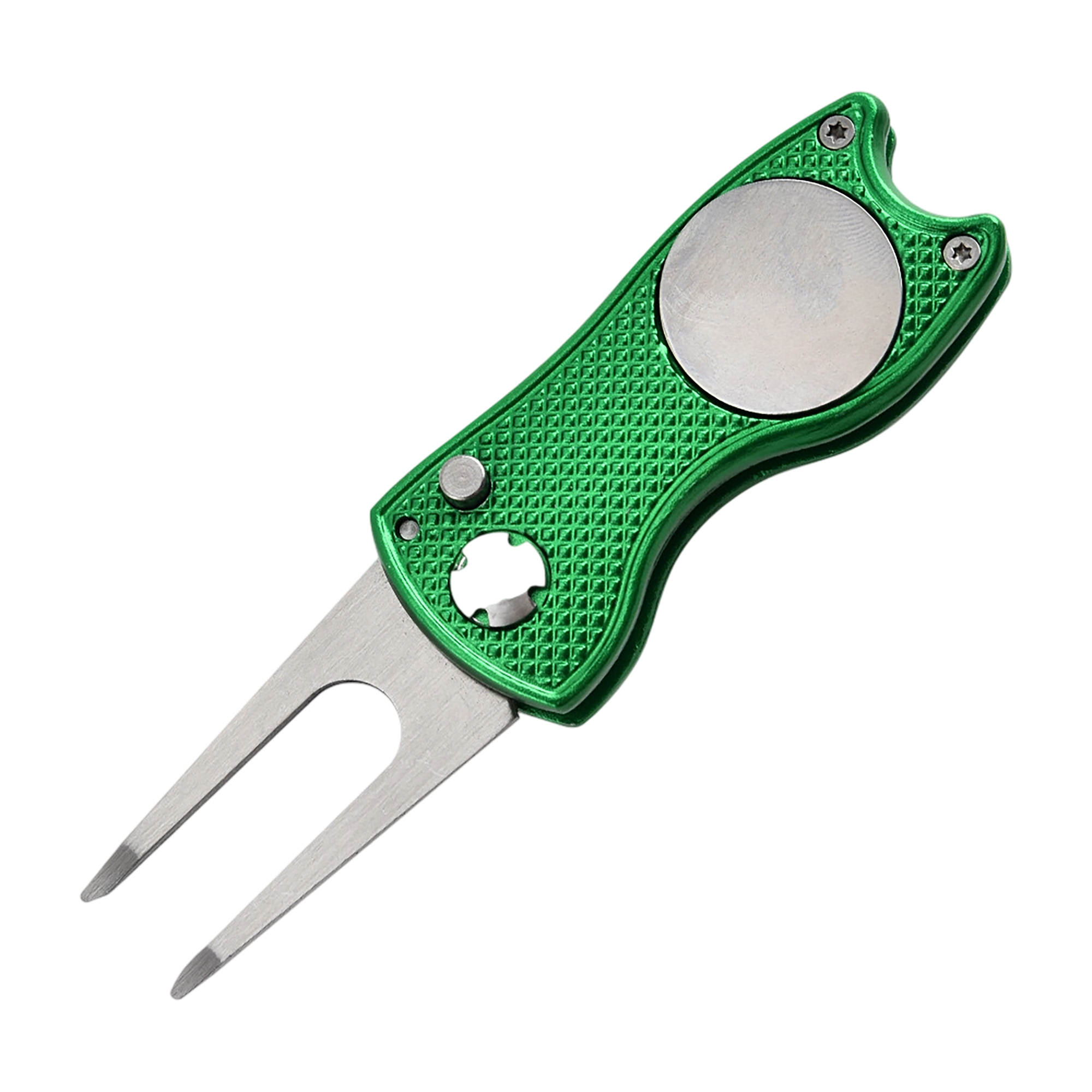 Alloy Foldable Golf Divot Repair Tool With Magnetic Ball Marker 1