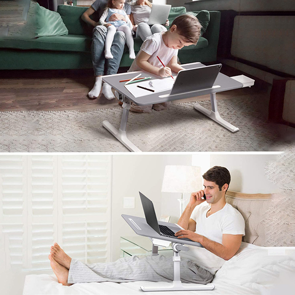 Foldable Laptop Table with Storage Drawer 3