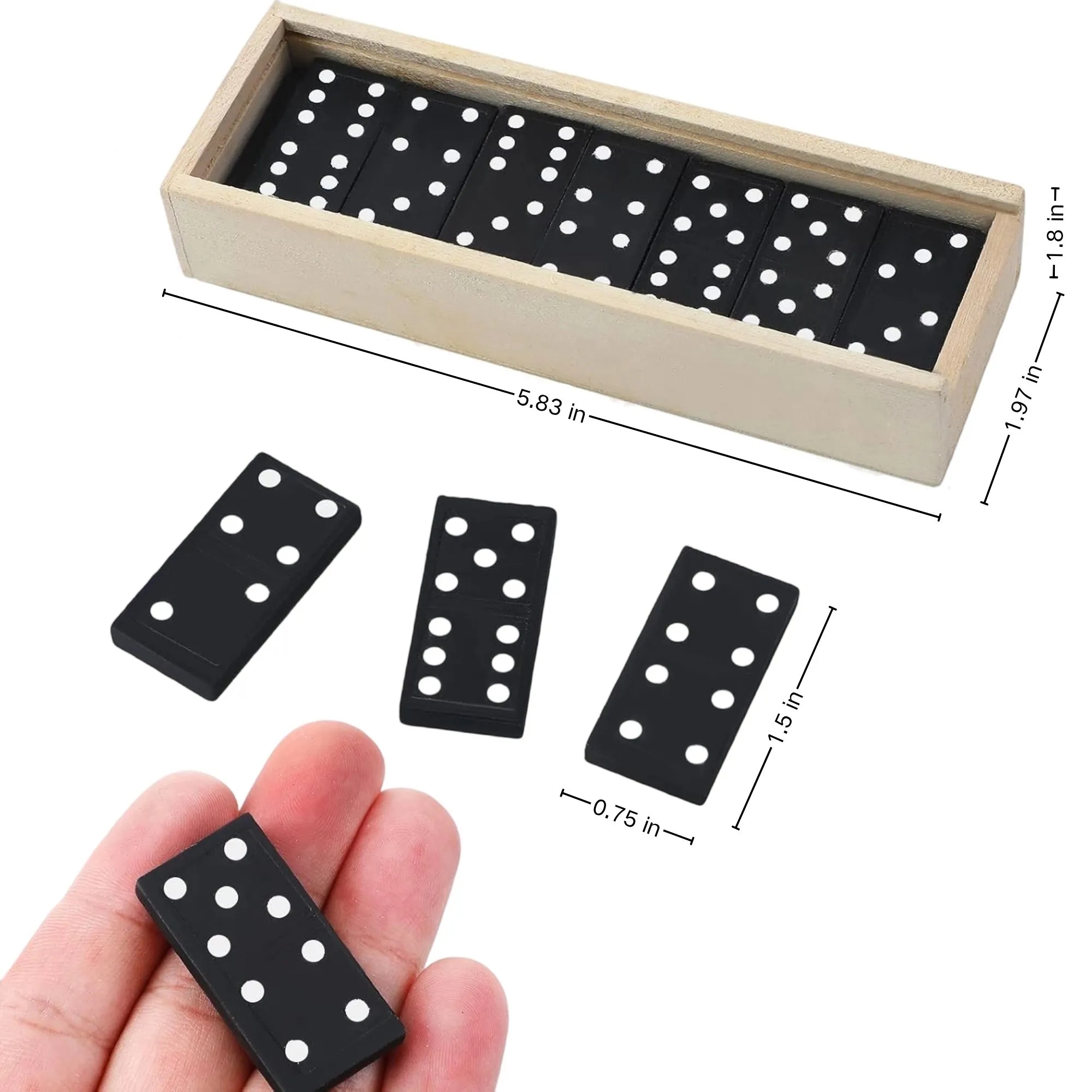 28-Piece Wooden Box Set Of Dominos 4