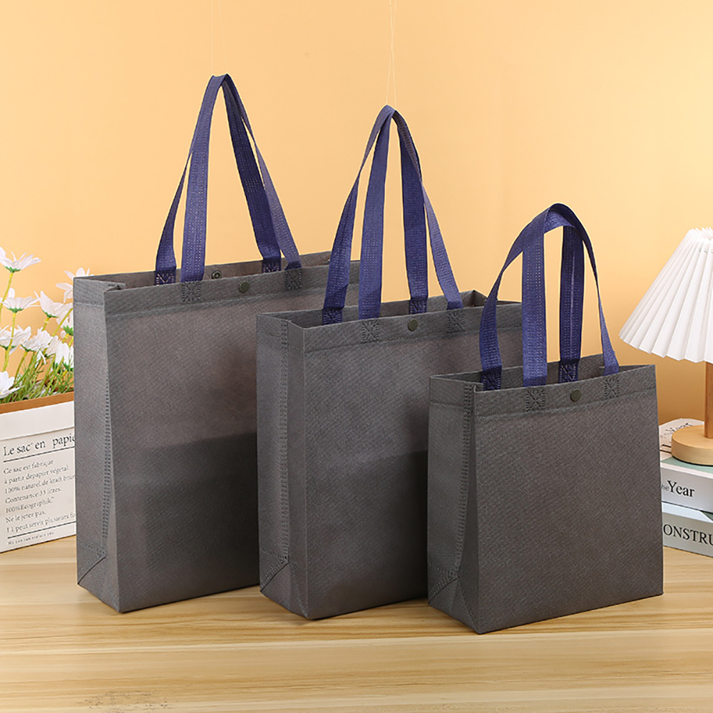 Customized Snap Button Closure Non-woven Tote Bags 2