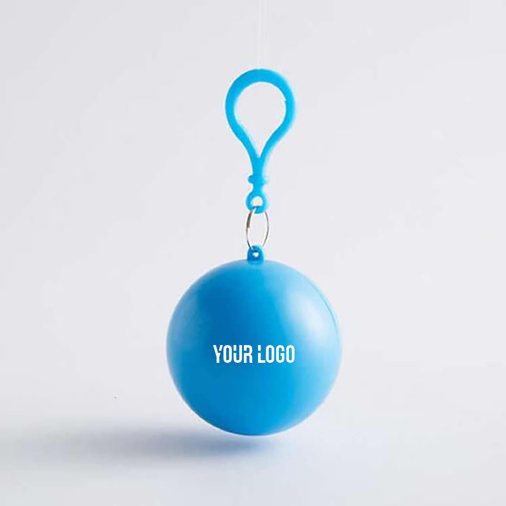 Disposable Raincoat Poncho Ball Keychain 3