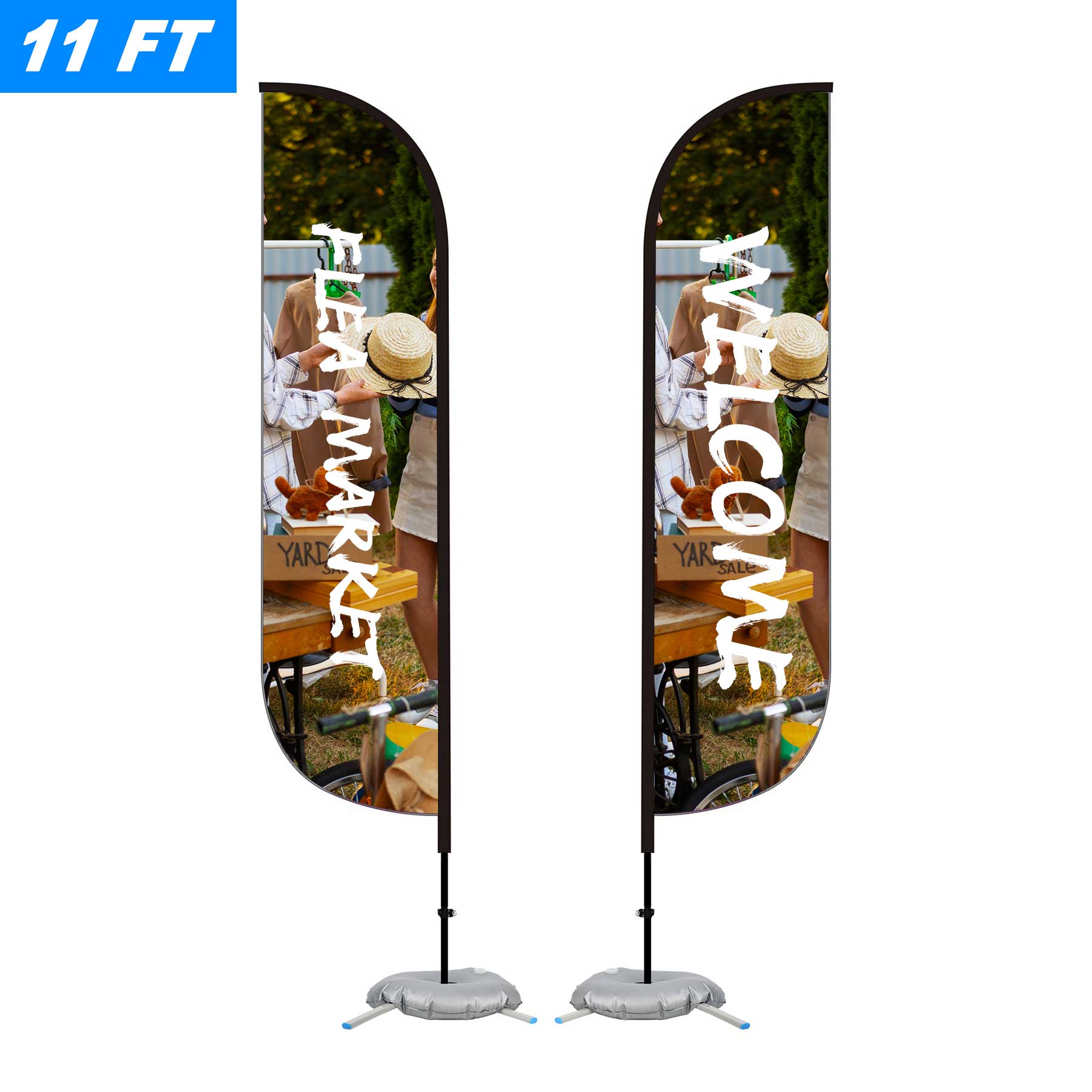 11' Custom Feather Flag Kit-Double Sided W/ Cross Base 5