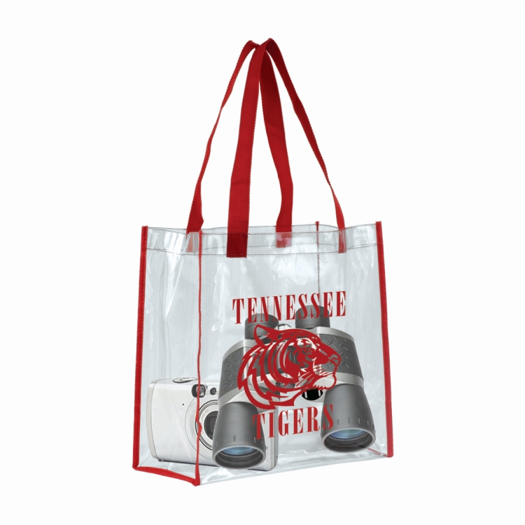 12" W x 12" H x 6" Gusset - "Matterhorn" Clear Vinyl Stadium Compliant Tote Bag 14