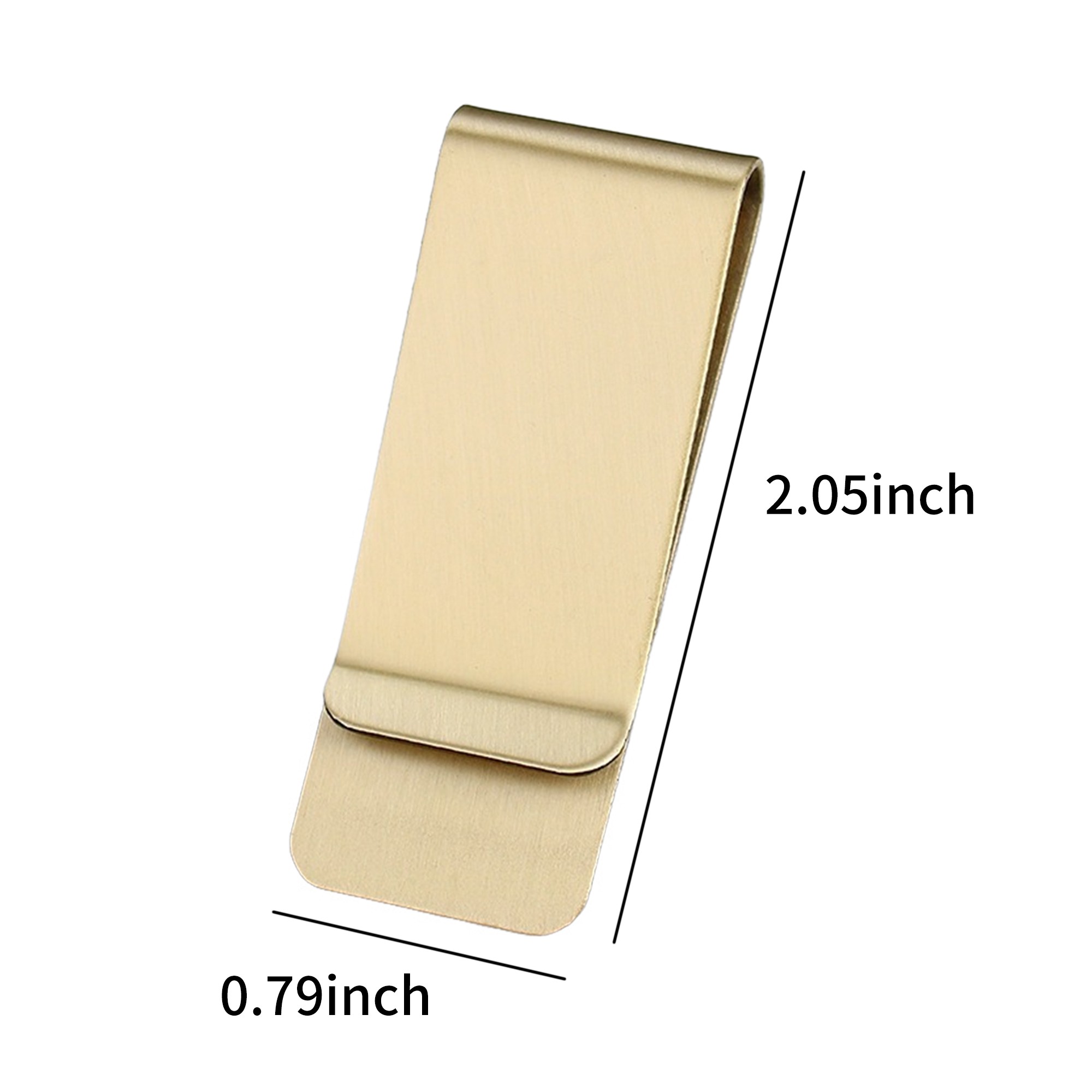 Stainless Steel Money Clip Durable Lightweight Cash Holder 2.04" x 0.79" 6