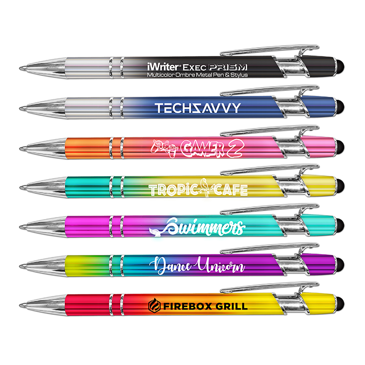 iWriter® Exec Prism - Multicolor Ombre Metal Pen & Stylus