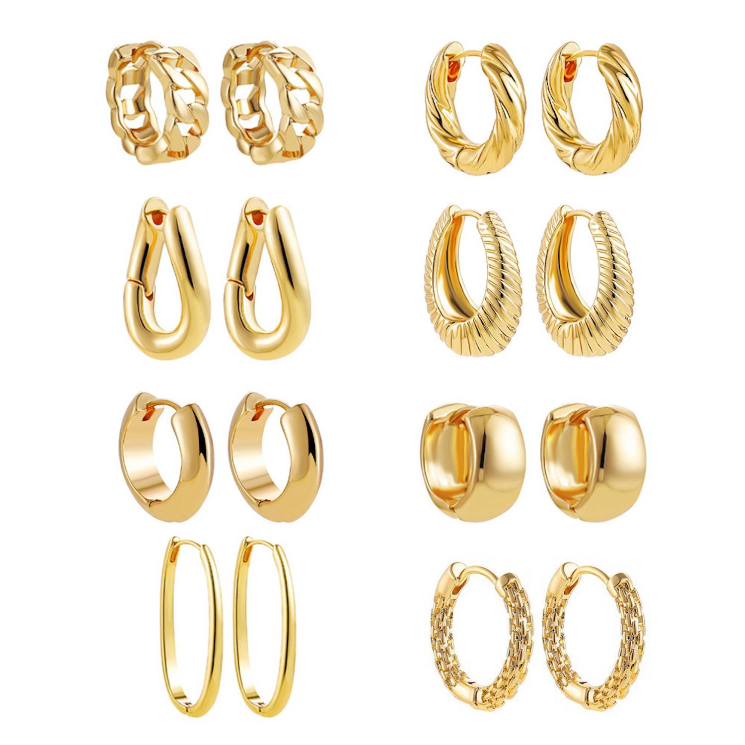 Stainless Steel Gold Hoop Women Earrings 6