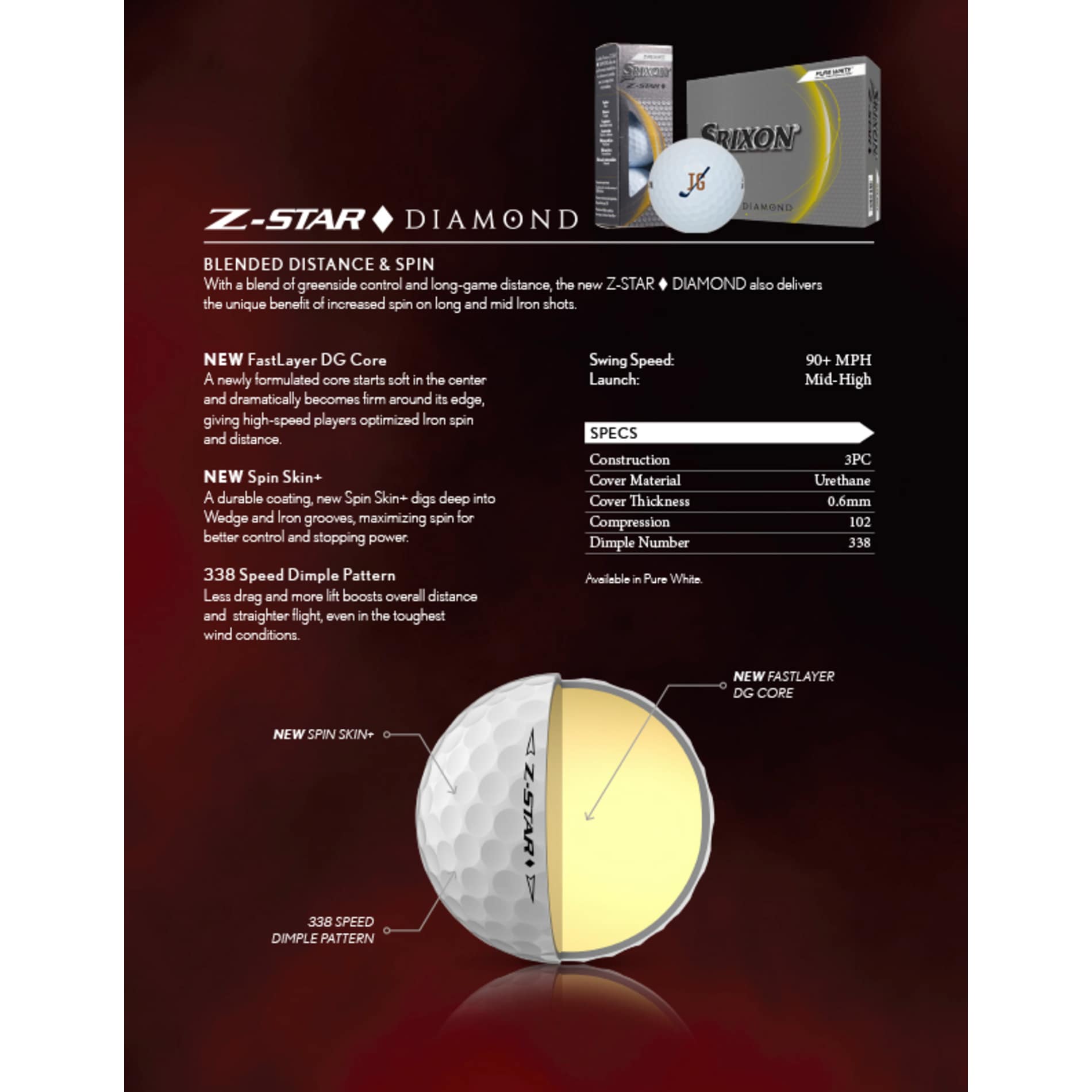 Srixon Z-STAR DIAMOND Golf Balls - 3 Pack 26
