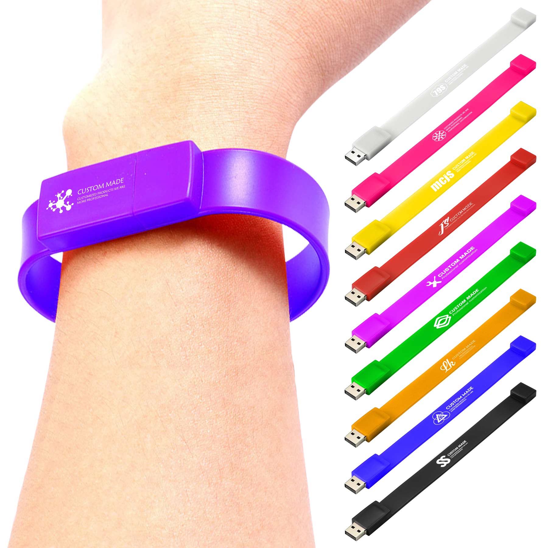 4GB Personalised Silicone Wristband USB Flash Drive 2